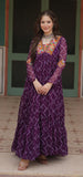 Wedani Faux Georgette Bandhani Print Work Anarkali Kurta Set For Women (In Alpha L Regular Purple),PURPLE,L,Georgette,Anarkali,