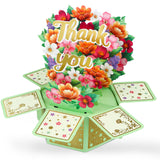 GROWTHMAGIC Pop Up Thank You Cards - Romantic Paper Flower Thank You Cards with Envelopes and Blank Note for Mom Dad Men Women N