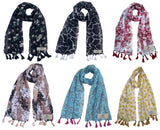 Fusfus WomenS Printed Chiffon Scarves And Stoles, Free Size(Multicolour, Fs861) Pack Of 6 (Multicolor1)