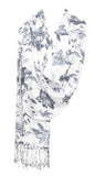 Cashmere Craft Grey & White 100% Viscose Scarf (70X180 Cm)