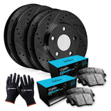 R1 Concepts Front and Rear Brakes and Rotors| Front and Rear Ceramic Brake Pads and Rotors Kit| Fits 2008-2013 INFINITI G37; 201