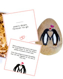 Wedding Anniversary Penguin Pebble Gift - _ Years Down, Forever to GoCard & Happy Anniversary Box - Unique Gift for Husband,