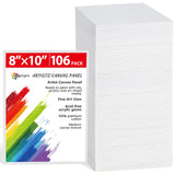 Simetufy Canvas Boards for Painting 8 x10, 106 Pack Bulk Paint Canvas Panels - Cotton Canvas for Oil, Acrylic & Watercolor