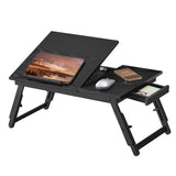 SONGMICS Bed Laptop Desk, Folding Bed Tray for Laptop up to 15.6 Inches, Adjustable Angle and Height, Portable for Working Readi