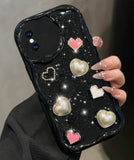 Toycamp for iPhone Xs Case, for iPhone X Case - Women Girly Girls Glitter Phone Cover Kawaii Sparkle Bling Shine Aesthetic Prett