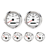 MOTOR METER RACING W PRO Series 6 Gauge Set - 110mm 4-3/8 GPS Speedometer & Tachometer 52mm 2-1/16 Volt, Fuel Level, Water Tempe
