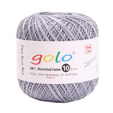 goloCrochet Thread Balls Size 10 Cotton Thread Yarn for Crocheting Bright Silvery Grey Yarn 666