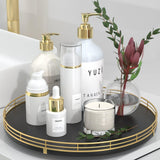 13 Oak Wood Bathroom Tray for Counter, Vanity Tray for Perfume Lotion Candle Makeup Jewelry Sink Soap Holder Turntable Dresser O