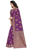 Sugathari Womens Art Silk Purple Kanchipuram Saree (San Engle 3 Purple)