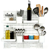 bizxdev Pegboard Wall Organizer Combination Kit,4 Pegboards with 48 Accessories For Kitchen, Bedroom, Bathroom, Game, and Office