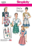 Simplicity Vintage Simplicity 1221 1940s Vintage Fashion Womens Apron Sewing Pattern Kit, Sizes SL