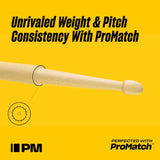 Promark Drum Sticks - 5B Drumsticks - Rebound - Made From Hickory Wood - Drum Accessories - Acorn Tip Drum Sticks -3 Pairs Of Re