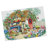 Heavenglow 1 Set Cross Stitch Material Package With Flower House Pattern|1 Set Cross Stitch Kits|Cross Stitch Kits