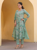 Gosriki Women'S Rayon Blend Printed Straight Kurta With Pant & Dupatta (Vice Green-Nw-Gs_M_Green_Medium),Green,,B0CXNVYHFD