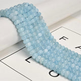 Land Long 76 Pcs 5x8mm Light Aquamarine Color Dyed Jade Stone Bead Smooth Rondelle Gemstone Beads for Jewelry Making Necklace Cr