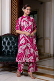 Gosriki Women'S Rayon Viscose Straight Printed Kurta With Palazzo (Diboli Pink-Vks01-Gs_Xxl_Pink_Xx-Large),Pink,2,B0DVPB4VTV
