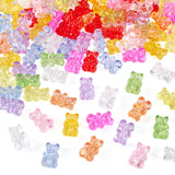 FASHEWELRY 150Pcs Candy Color Acrylic Bear Beads 18x11x7mm Mixed Color Transparent Gummy Bear Beads for Bracelet Necklace Earrin