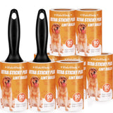 WulaWindy Lint Roller for Pet Hair, Extra Sticky Lint Rollers Pet Hair Remover for Clothes, Work Great on Pet Hair Value Pack (4