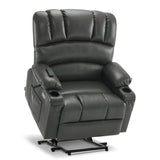 MCombo Large Power Lift Recliner Chair Sofa with Massage and Heat for Big Elderly People, Cup Holders, USB Ports, Side Pockets,