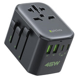 EPICKA Pulse 45W European Travel Plug Adapter, Universal Power Adapter with PD Fast Charging, 5-Port (1 AC/2 USB-A/2 USB-C) Inte