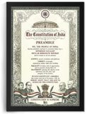 Preamble Wall Frame | Indian Constitution Frame | A4 Size Preamble Poster For Home Decor | Preamble Of Constitution Frame Big Si