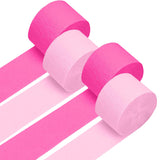 4 Crepe Paper Streamers Rolls, 328ft Pack of Hot Pink and Pink Crepe Paper for Birthday Bachelorette Engagement Wedding Bridal S