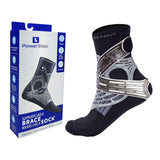 Powerstep Unisex's Dynamic Stability, Ankle Brace and Compression Sock, for Flexibility, Support and Injury Prevention, Black, L