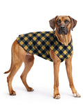 Goldpaw Stretch Fleece Dog Sweater - with Spandex for 4-Way Stretch - Soft, Comfortable Dog Coat - Machine Washable - Made in the USA - Gold Buffalo Check - Size 26
