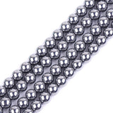 GEM-Inside 6mm AAA Grade Polished Smooth Silver Gray Shine Terahertz Spacer Beads for Jewelry Making Full 15 Strand Power Energy