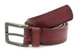 Tzaro Pure Leather MenS Formal Belt (Burgundy)