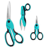 SINGER ProSeries Sewing Scissors Bundle: 8.5 Heavy Duty Fabric, 4.5 Detail Embroidery, 5 Thread Snips With Comfort Grip (Teal)