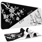 DIGSOM Mouse Pad Gaming Keyboard Pad 31.5 x 11.8 in Gaming Mouse Pad with Anti-Slip Rubber Base and Stitched Edges, Japanese Lif