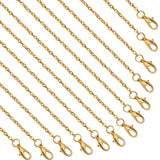 Lemonkey 24 Pack Necklace Chains Bulk,Gold Plated DIY Cable Link Chains for Jewelry Making 16 Inches