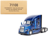 Kenworth T680 Truck Tractor Deep Cerulean Blue Metallic Transport Series 1/50 Diecast Model by Diecast Masters