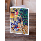 Fawn And Blue Great Dane Waiting On Christmas Greeting Cards And Envelopes Pack Of 8