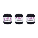 Aunt Lydia Value Black Crochet - 3 Pack of 1000y/914m - Cotton - Gauge 10 - Crochet