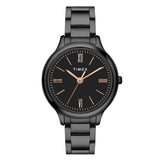 Timex Analog Watch For Women With Black Round Dial & Black Stainless Steel Bracelet Band Water Resistant Women'S Wrist Watches -