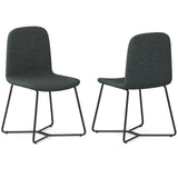 SIMPLIHOME Wilcox Contemporary Dining Chair (Set of 2) in Charcoal Grey Woven Fabric for the Dining Room