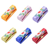 MIAO JIN 6PCS Lipstick Case with Mirror Lipstick Holder Storage Box Mini Portable Embroidery Jewelry Cosmetic Case (Random Color
