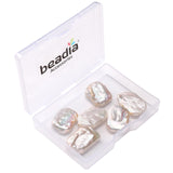 BEADIA Natural Irregular Rectangular Freshwater Pearl Beads 17-20mm 6pcs Baroque Cultured Loose Gemstone Beads for DIY Jewelry M