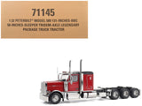 Peterbilt 589 TridemAxle Legendary Package Truck Tractor with 58 Sleeper Legendary Red Transport Series 1/32 Diecast Model b