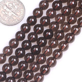 GEM-Inside Natural 6mm Round Smoky Quartz Gemstone Loose Beads Crystal Energy Stone Power for Jewelry Making 15