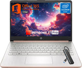 HP 14 inch Laptop Student Business, Intel Celeron N4120, 16 GB RAM, 384 GB Storage(128GB eMMC+256GB MSD), 1-Year Office 365, Int