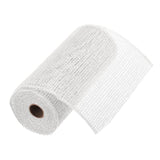 MECCANIXITY 10 Inch Poly Burlap Mesh for Wreath, Decorative Mesh Fabric Ribbon 10 Yard for Fall Easter Christmas Flower Bow, Whi