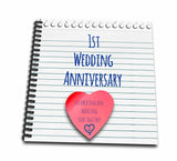 3dRose db_154428_2 1St Wedding Paper Celebrating 1 Year Together First Anniversaries One Yr Memory Book, 12 by 12Inch
