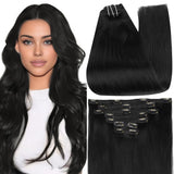Full Shine Clip in Extensions Real Human Hair Brown Blonde Balayage Hair Extensions Remy Straight Hair Clip ins 20 Inch 7 Pcs 12