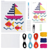 Picknmake Cross Stitch Embroidery Kit For Beginners & Kids | Diy Learning & Hobby Craft Kit | Includes Plastic Mesh, Plastic Nee