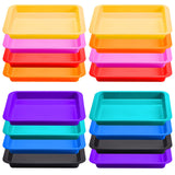 Tatuo 16 Pcs Plastic Art Trays for Kids Large Craft Trays for Classroom 14 x 10 x 2 inch Paper Organizer Stackable Sand Organize