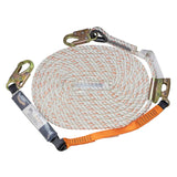 Malta Dynamics 50-ft Vertical Lifeline Assembly - Fall Protection Lanyard, Fall Arrest System with Shock Absorber, Safety Rope f