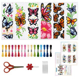 Origach 6 Set Butterfly & Flower Cross Stitch Bookmark Kit For Beginner